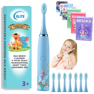 Sonická zubná kefka Unicorn, modrá, 8 hrotov + ZADARMO